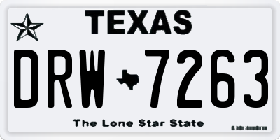 TX license plate DRW7263