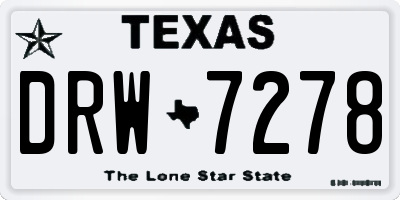 TX license plate DRW7278