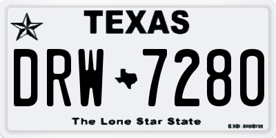 TX license plate DRW7280