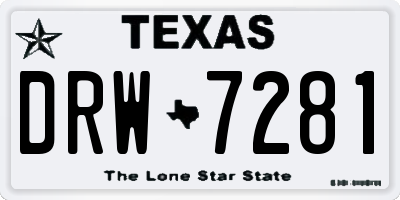 TX license plate DRW7281