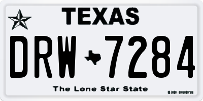 TX license plate DRW7284