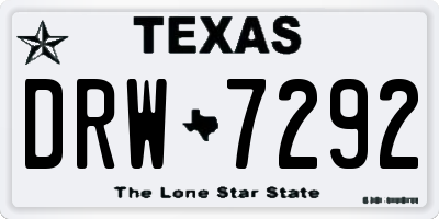 TX license plate DRW7292
