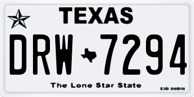 TX license plate DRW7294