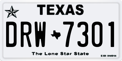 TX license plate DRW7301