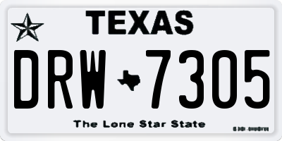 TX license plate DRW7305