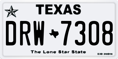 TX license plate DRW7308