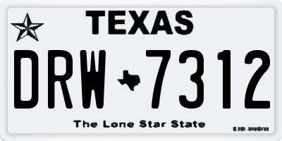 TX license plate DRW7312