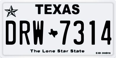 TX license plate DRW7314