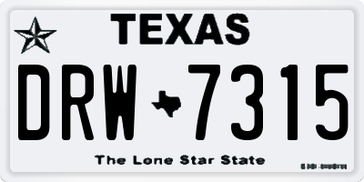 TX license plate DRW7315