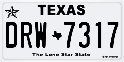 TX license plate DRW7317