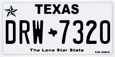TX license plate DRW7320