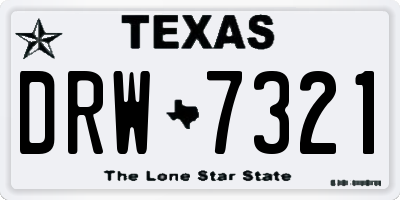 TX license plate DRW7321