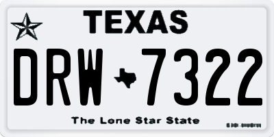 TX license plate DRW7322