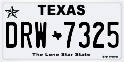 TX license plate DRW7325