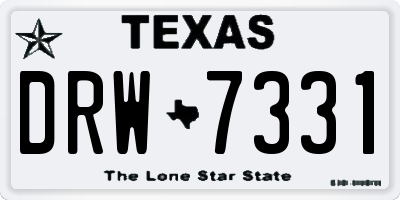 TX license plate DRW7331