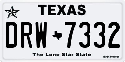 TX license plate DRW7332