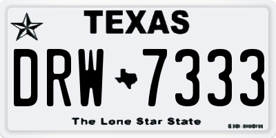 TX license plate DRW7333