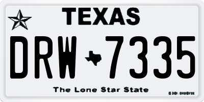 TX license plate DRW7335