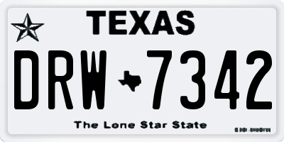 TX license plate DRW7342