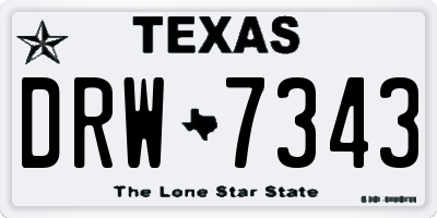TX license plate DRW7343
