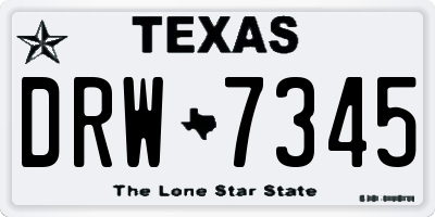 TX license plate DRW7345