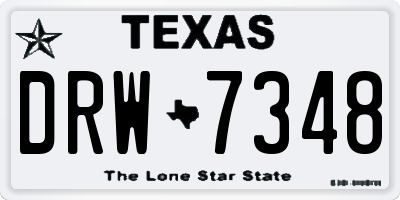 TX license plate DRW7348