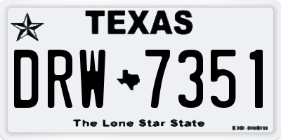 TX license plate DRW7351