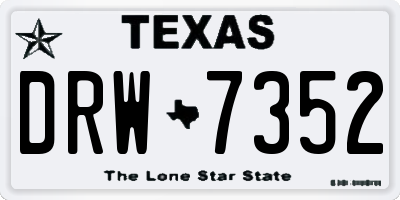 TX license plate DRW7352