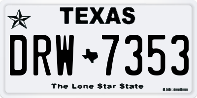 TX license plate DRW7353