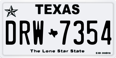 TX license plate DRW7354