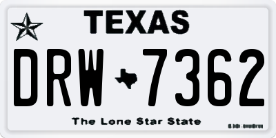 TX license plate DRW7362