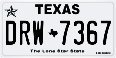 TX license plate DRW7367