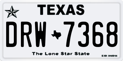 TX license plate DRW7368