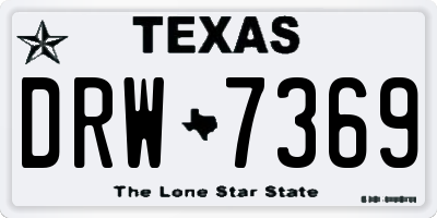 TX license plate DRW7369