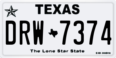 TX license plate DRW7374