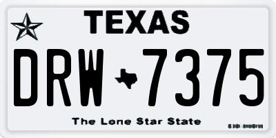 TX license plate DRW7375