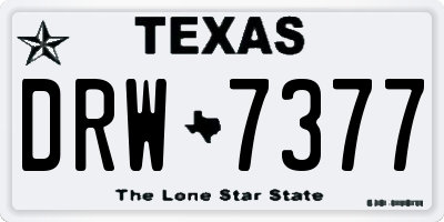 TX license plate DRW7377