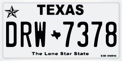 TX license plate DRW7378