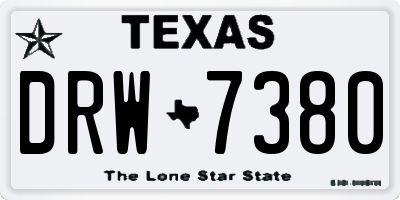 TX license plate DRW7380