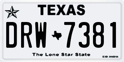 TX license plate DRW7381