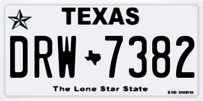 TX license plate DRW7382