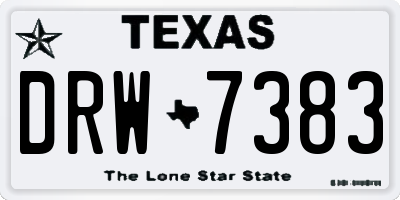 TX license plate DRW7383