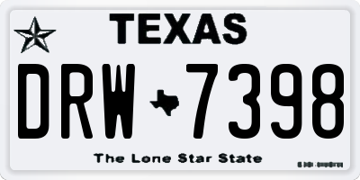 TX license plate DRW7398