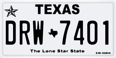 TX license plate DRW7401