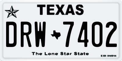 TX license plate DRW7402