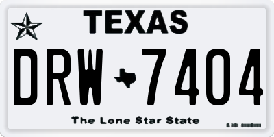 TX license plate DRW7404