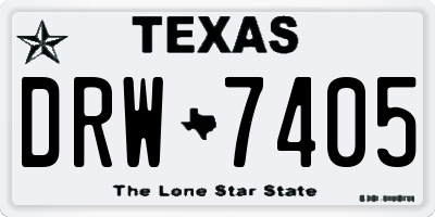 TX license plate DRW7405