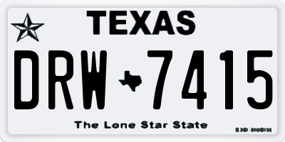 TX license plate DRW7415