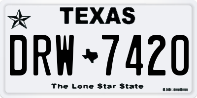 TX license plate DRW7420