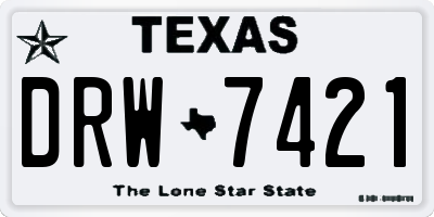 TX license plate DRW7421